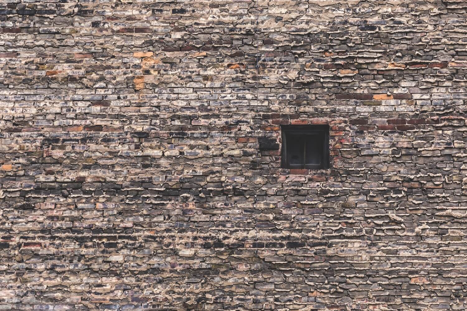 Small Single Window In Large Brick Wall Backdrop IBD-24286