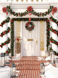 Villa Door Decor Christmas Tree Photo Backdrops IBD-24217
