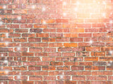 Vintage Red Brick Wall Decored With Flashing Dot Backdrops IBD-24243