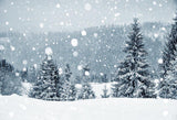 Winter Snow Christmas Tree Backdrops for Christmas IBD-24180