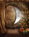 Wood Tree Indoor Gifts Background Christmas Backdrop For Portrait Ideas IBD-P19194