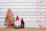 Wood Wall Background Christmas Decorated Backdrops Christmas Backdrops IBD-H19178