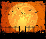 Halloween Backdrops Festival Backdrops Yellow Fired Moon Cartoon Backdrop IBD-H19023