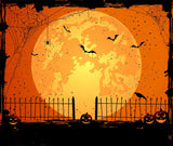 Halloween Backdrops Festival Backdrops Yellow Fired Moon Cartoon Backdrop